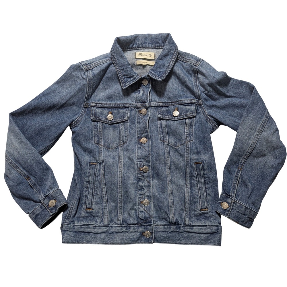 Madewell The Jean Jacket in Classic Wash MD243 Blue Denim Trucker Women Small